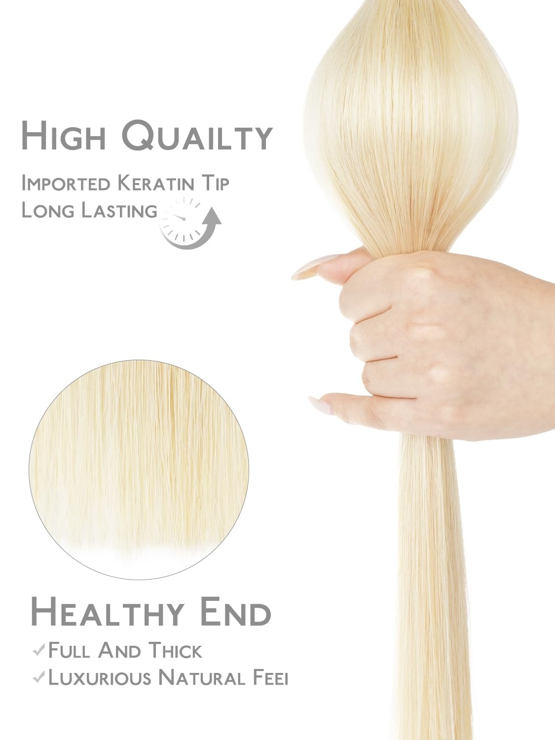 image:imageWENNALlFE Mini Flat Tip Hair Extensions Human Hair 50g 60s 16 Inch Light Blonde Highlighted Golden Blonde Remy Hair K Tip Hair Extensions Seamless Keratin Extensions De CabelloF60A Platinum Blonde