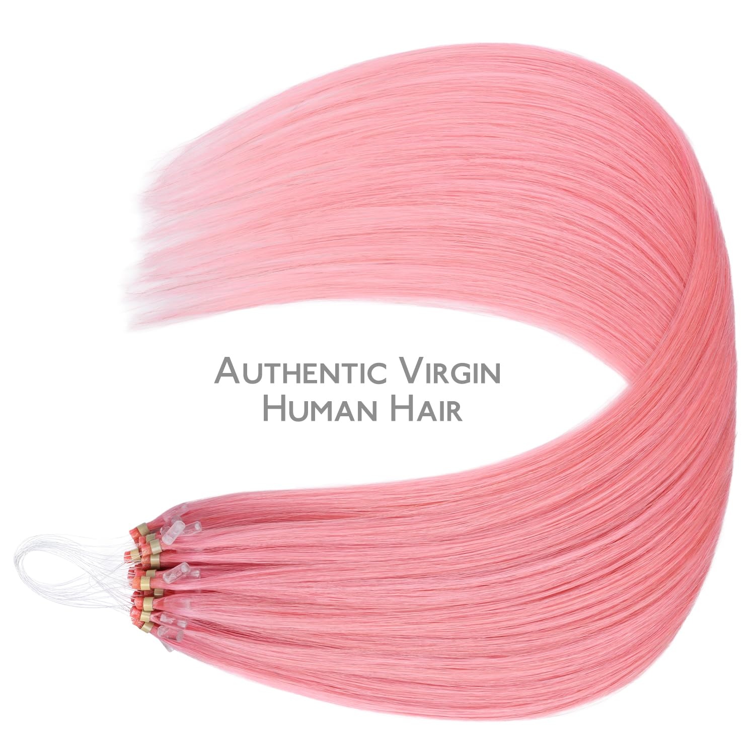 image:imageWENNALlFE Mini Flat Tip Hair Extensions Human Hair 50g 60s 16 Inch Light Blonde Highlighted Golden Blonde Remy Hair K Tip Hair Extensions Seamless Keratin Extensions De CabelloMPeach Pink