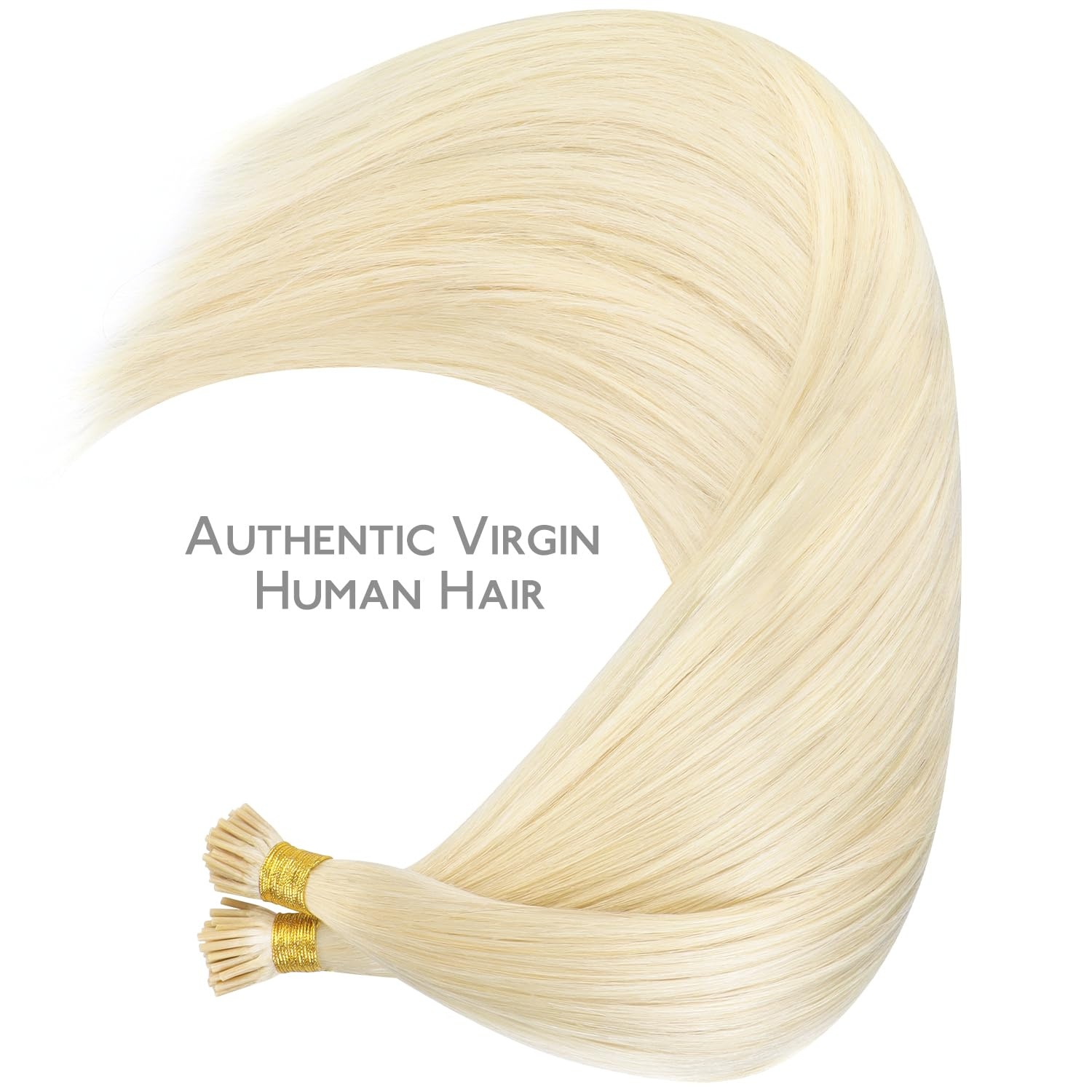 image:imageWENNALlFE Mini Flat Tip Hair Extensions Human Hair 50g 60s 16 Inch Light Blonde Highlighted Golden Blonde Remy Hair K Tip Hair Extensions Seamless Keratin Extensions De CabelloI60A Platinum Blonde