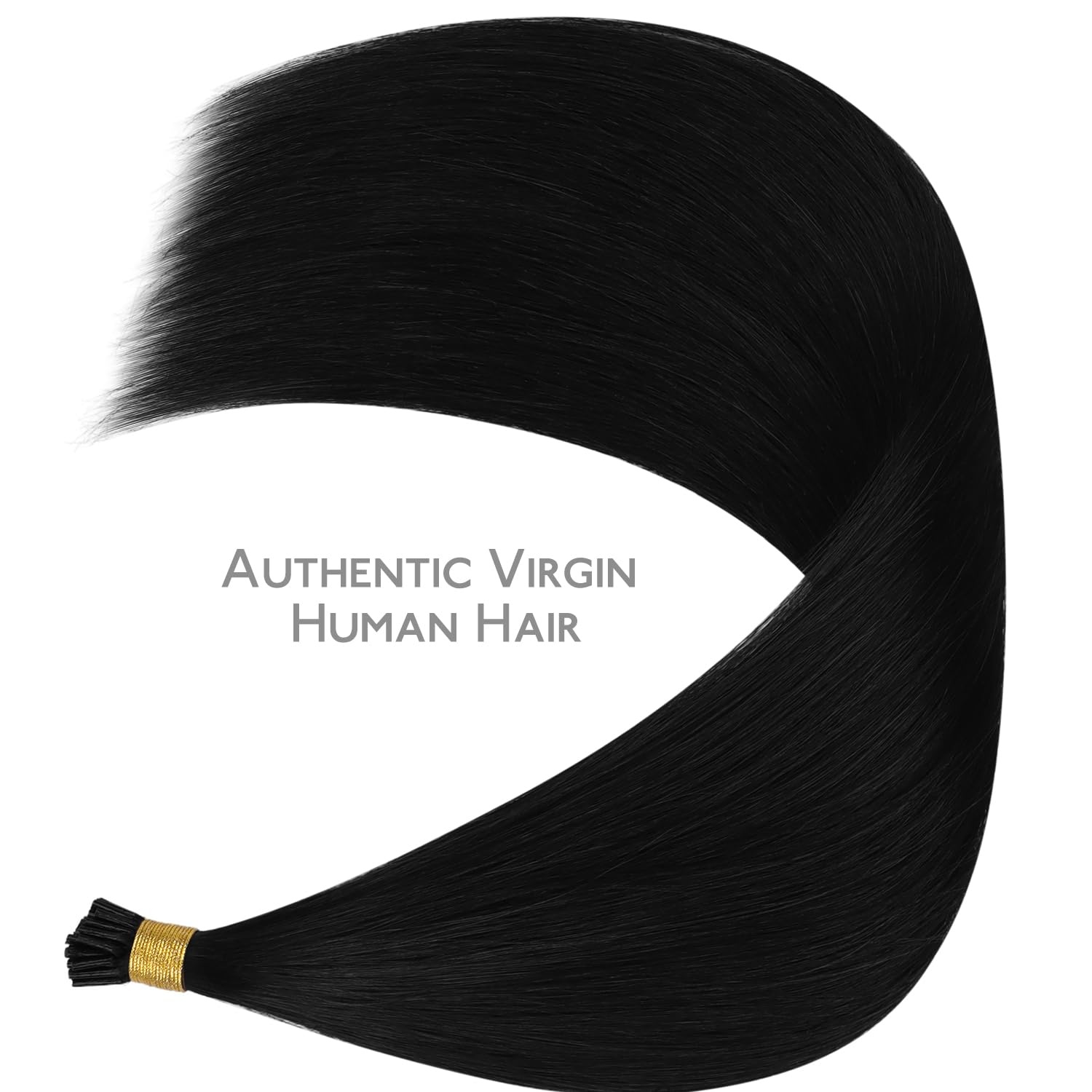 image:imageWENNALlFE Mini Flat Tip Hair Extensions Human Hair 50g 60s 16 Inch Light Blonde Highlighted Golden Blonde Remy Hair K Tip Hair Extensions Seamless Keratin Extensions De CabelloI1 Jet Black