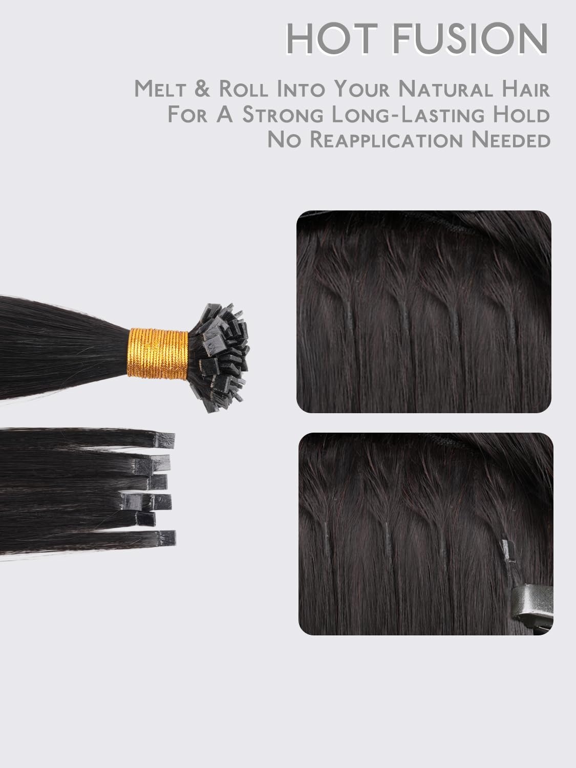 image:imageWENNALlFE Mini Flat Tip Hair Extensions Human Hair 50g 60s 16 Inch Light Blonde Highlighted Golden Blonde Remy Hair K Tip Hair Extensions Seamless Keratin Extensions De CabelloF30 Auburn Ginger