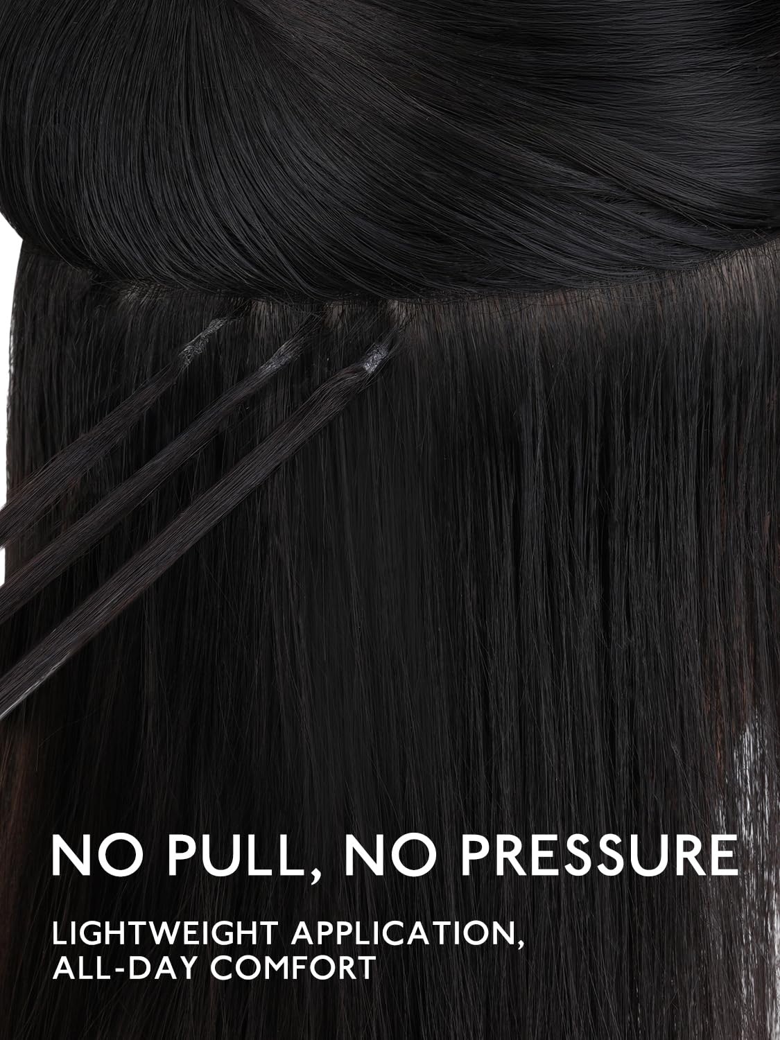 image:imageWENNALlFE Mini Flat Tip Hair Extensions Human Hair 50g 60s 16 Inch Light Blonde Highlighted Golden Blonde Remy Hair K Tip Hair Extensions Seamless Keratin Extensions De CabelloF1 Jet Black