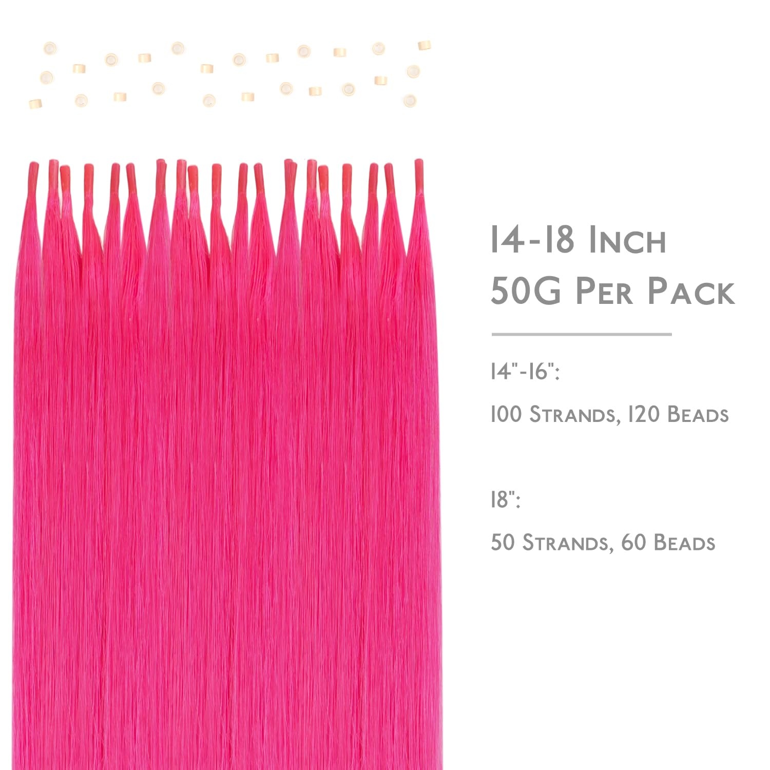 image:imageWENNALlFE Mini Flat Tip Hair Extensions Human Hair 50g 60s 16 Inch Light Blonde Highlighted Golden Blonde Remy Hair K Tip Hair Extensions Seamless Keratin Extensions De CabelloIHot Pink