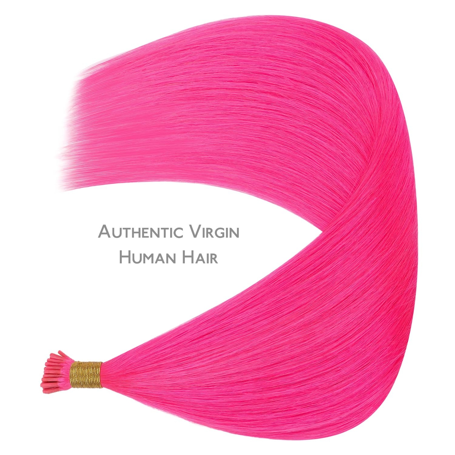 image:imageWENNALlFE Mini Flat Tip Hair Extensions Human Hair 50g 60s 16 Inch Light Blonde Highlighted Golden Blonde Remy Hair K Tip Hair Extensions Seamless Keratin Extensions De CabelloIHot Pink