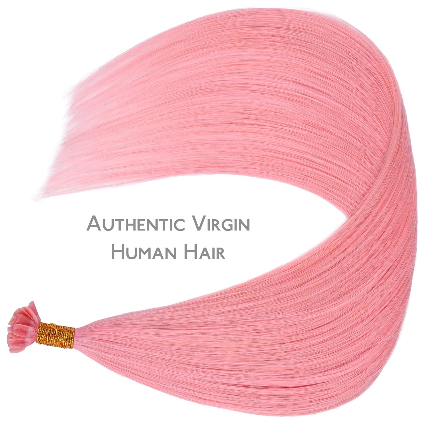 image:imageWENNALlFE Mini Flat Tip Hair Extensions Human Hair 50g 60s 16 Inch Light Blonde Highlighted Golden Blonde Remy Hair K Tip Hair Extensions Seamless Keratin Extensions De CabelloUPeach Pink