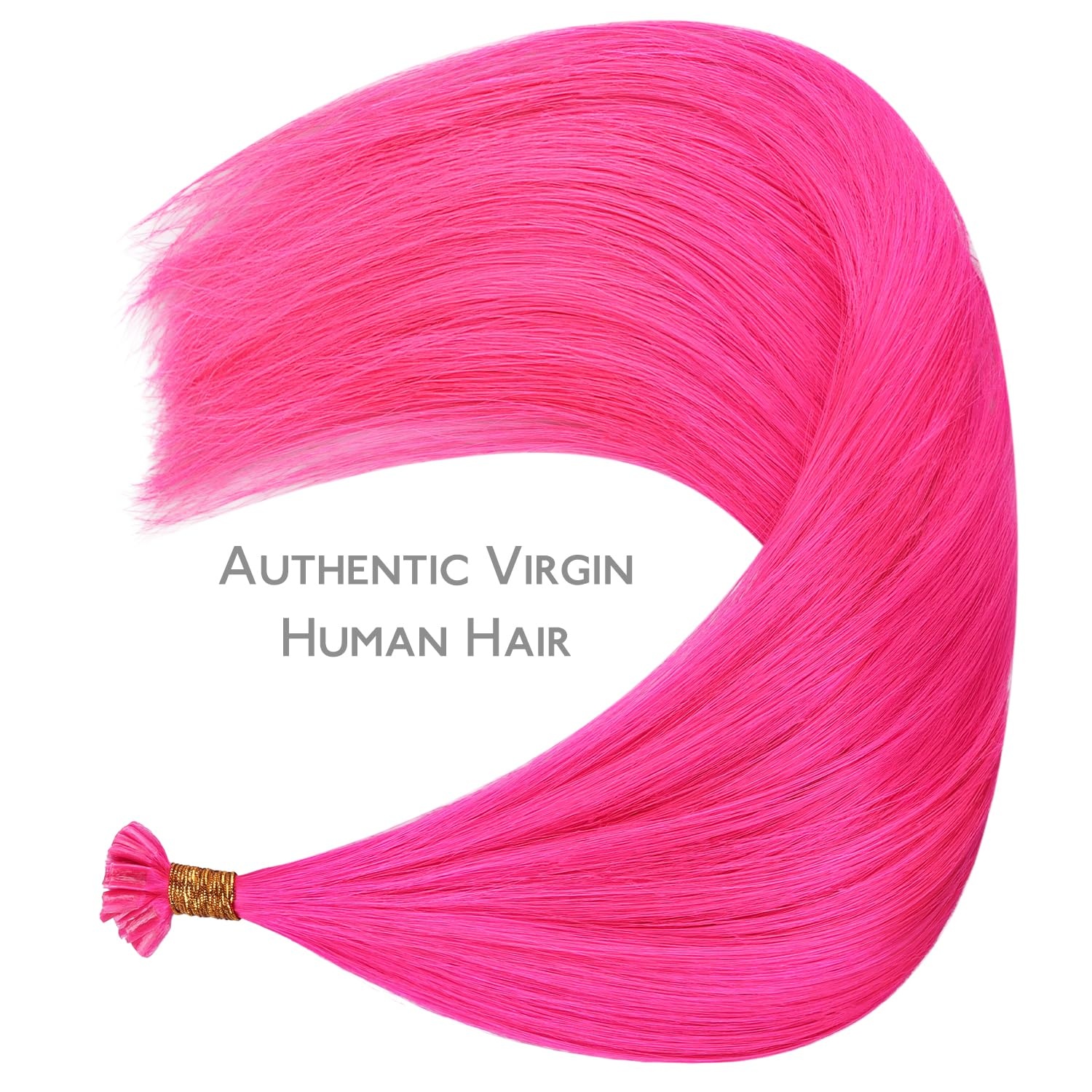 image:imageWENNALlFE Mini Flat Tip Hair Extensions Human Hair 50g 60s 16 Inch Light Blonde Highlighted Golden Blonde Remy Hair K Tip Hair Extensions Seamless Keratin Extensions De CabelloUHot Pink