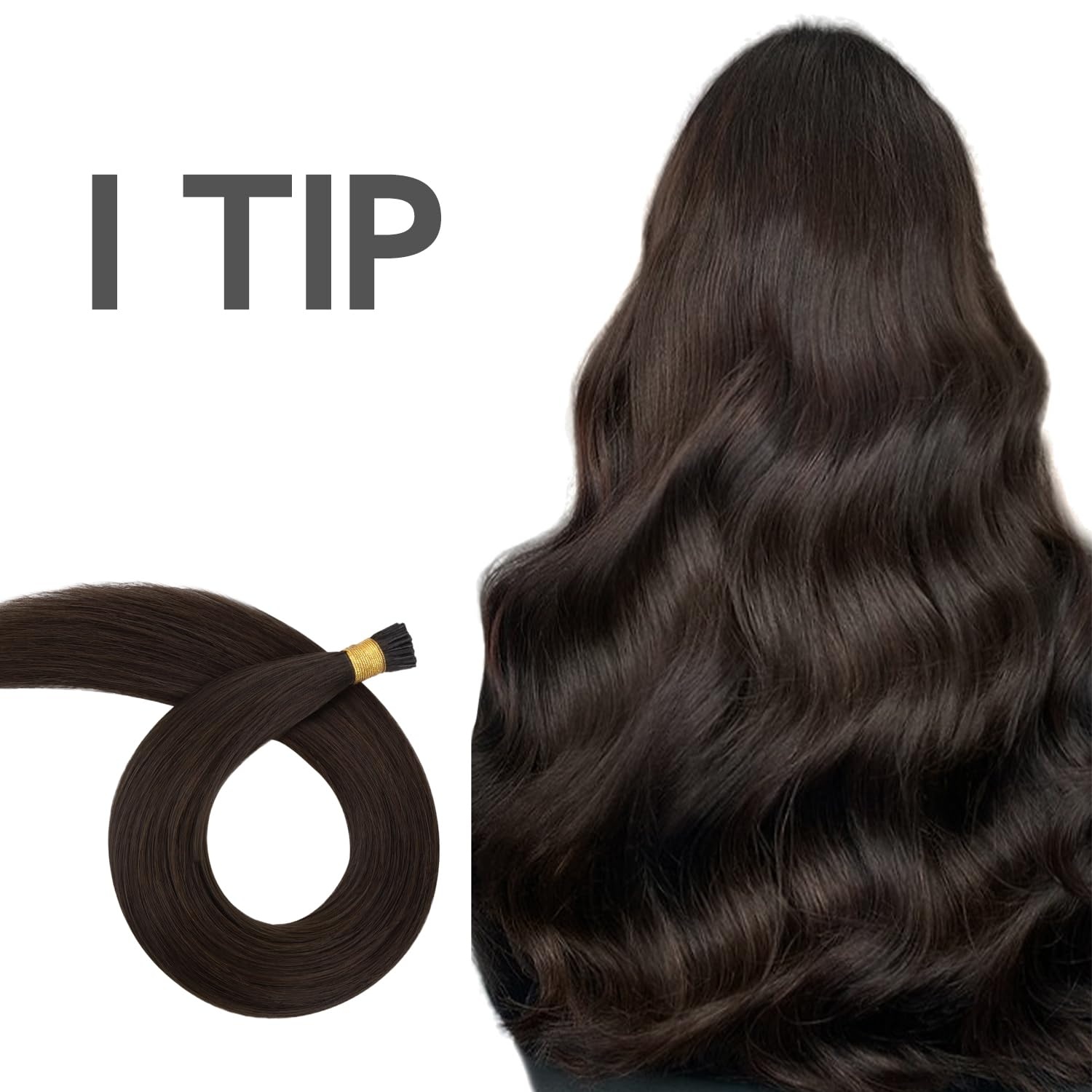 image:imageWENNALlFE Mini Flat Tip Hair Extensions Human Hair 50g 60s 16 Inch Light Blonde Highlighted Golden Blonde Remy Hair K Tip Hair Extensions Seamless Keratin Extensions De CabelloI2A Light Dark Brown
