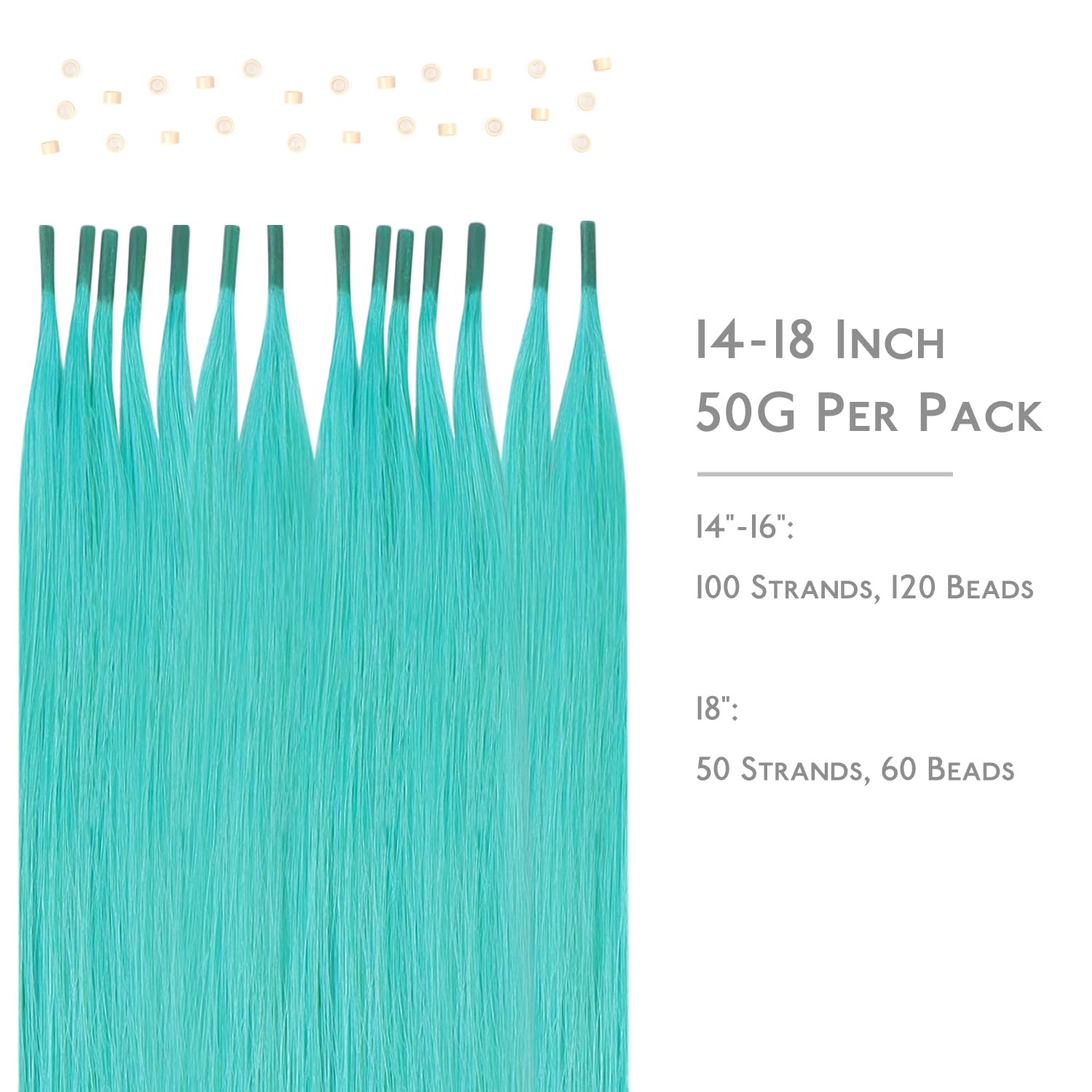 image:imageWENNALlFE Mini Flat Tip Hair Extensions Human Hair 50g 60s 16 Inch Light Blonde Highlighted Golden Blonde Remy Hair K Tip Hair Extensions Seamless Keratin Extensions De CabelloITeal Green