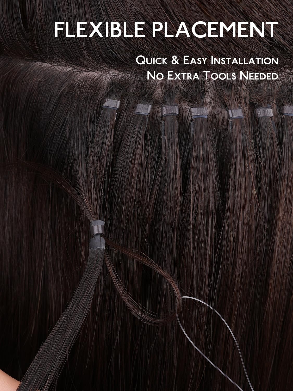 image:imageWENNALlFE Mini Flat Tip Hair Extensions Human Hair 50g 60s 16 Inch Light Blonde Highlighted Golden Blonde Remy Hair K Tip Hair Extensions Seamless Keratin Extensions De CabelloT262 Balayage Dark Brown Mixed Chestnut Brown