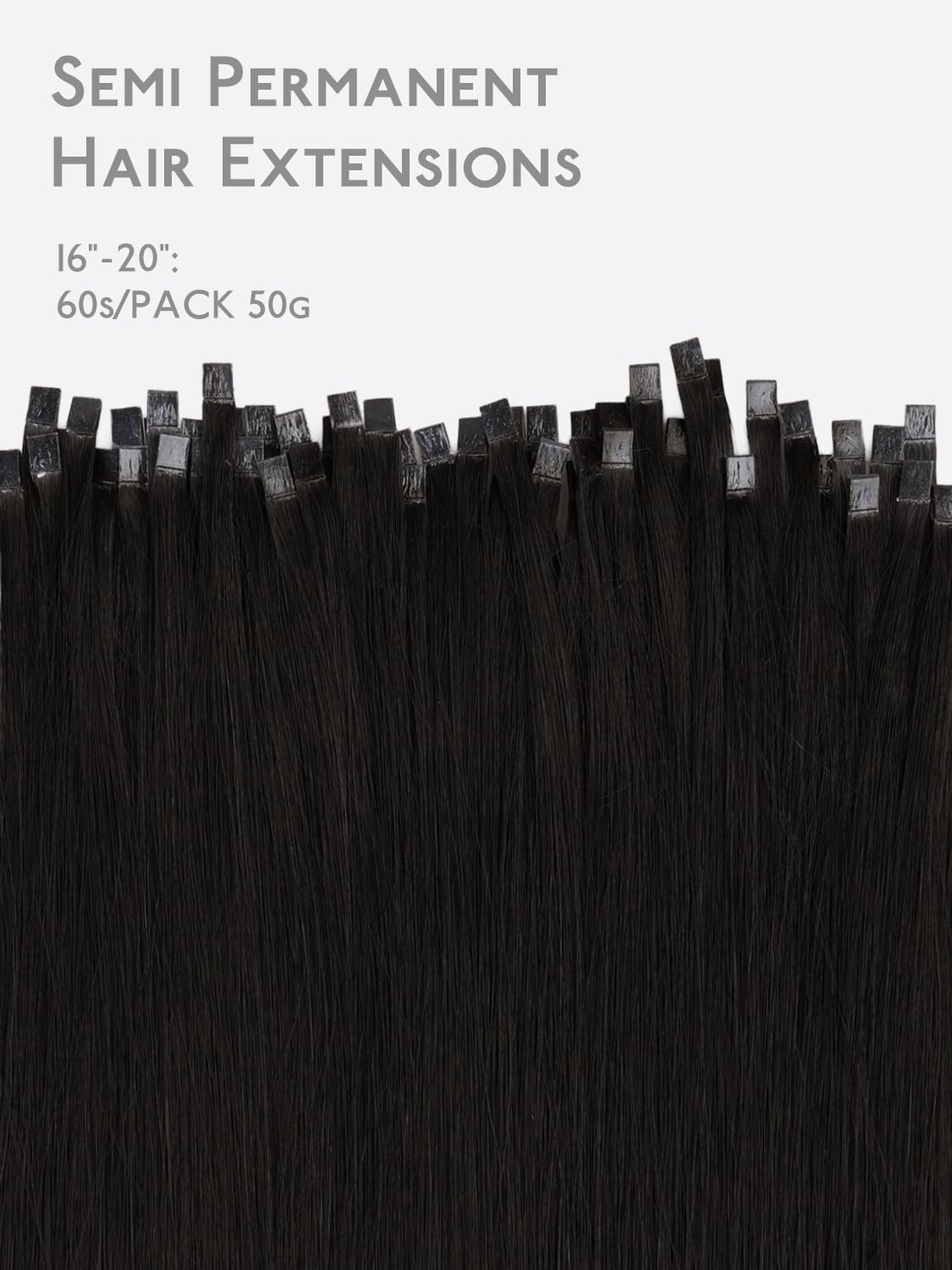 image:imageWENNALlFE Mini Flat Tip Hair Extensions Human Hair 50g 60s 16 Inch Light Blonde Highlighted Golden Blonde Remy Hair K Tip Hair Extensions Seamless Keratin Extensions De CabelloF1 Jet Black