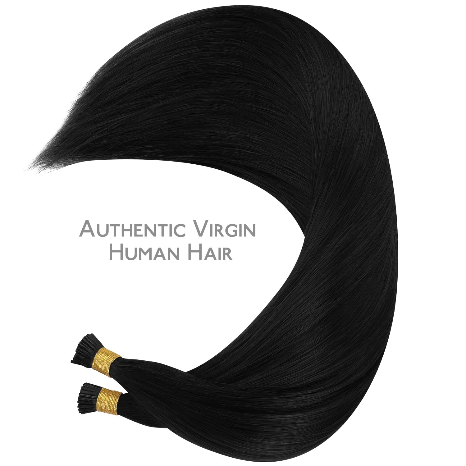 image:imageWENNALlFE Mini Flat Tip Hair Extensions Human Hair 50g 60s 16 Inch Light Blonde Highlighted Golden Blonde Remy Hair K Tip Hair Extensions Seamless Keratin Extensions De CabelloI1 Jet Black
