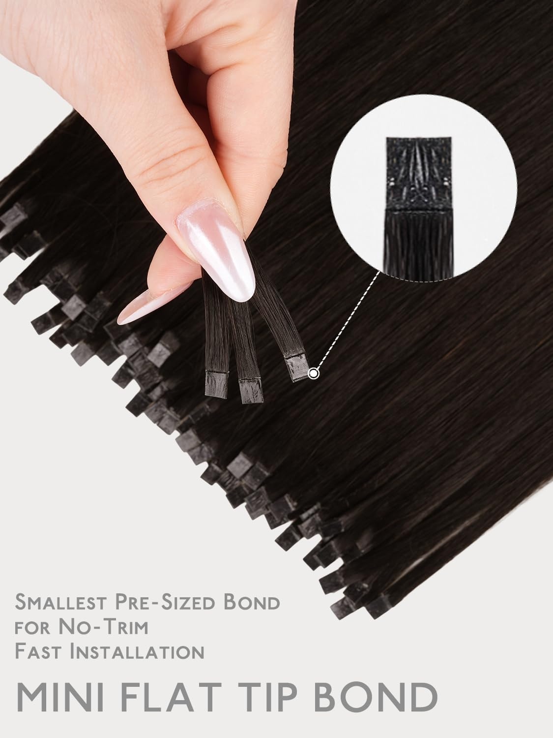 image:imageWENNALlFE Mini Flat Tip Hair Extensions Human Hair 50g 60s 16 Inch Light Blonde Highlighted Golden Blonde Remy Hair K Tip Hair Extensions Seamless Keratin Extensions De CabelloF2 Dark Brown