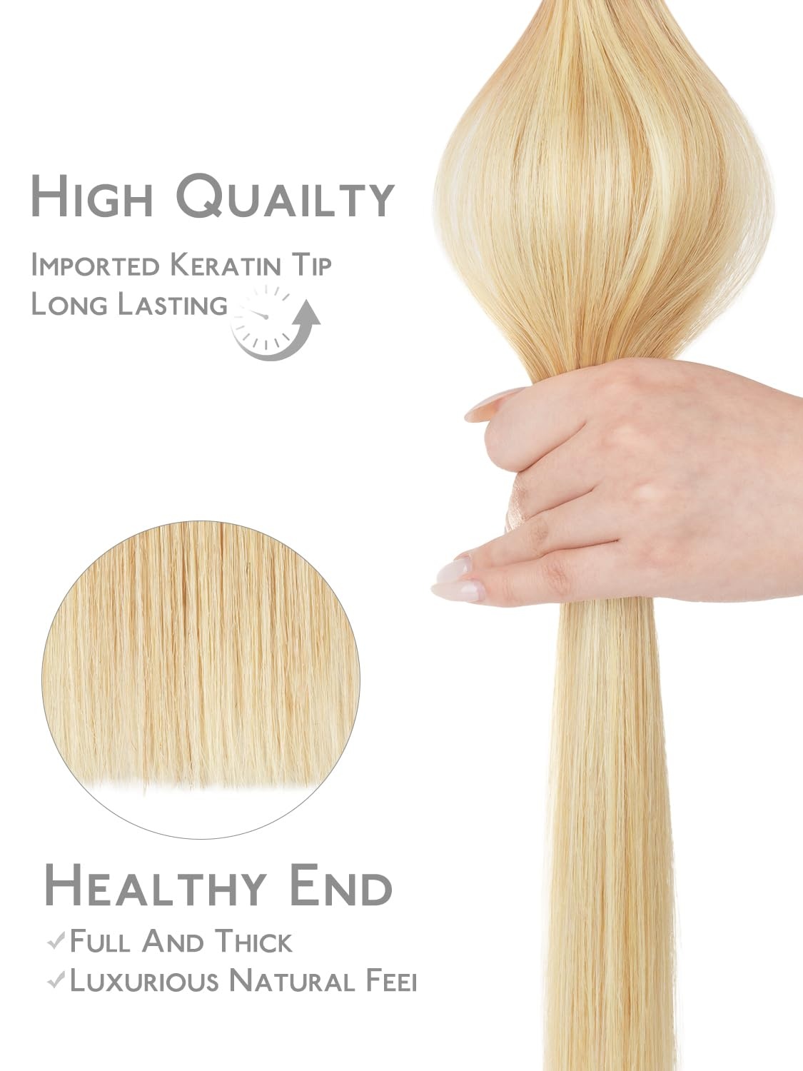 image:imageWENNALlFE Mini Flat Tip Hair Extensions Human Hair 50g 60s 16 Inch Light Blonde Highlighted Golden Blonde Remy Hair K Tip Hair Extensions Seamless Keratin Extensions De CabelloF1622 Light Blonde Highlighted Golden Blonde
