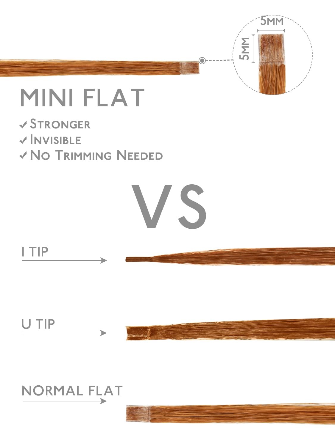 image:imageWENNALlFE Mini Flat Tip Hair Extensions Human Hair 50g 60s 16 Inch Light Blonde Highlighted Golden Blonde Remy Hair K Tip Hair Extensions Seamless Keratin Extensions De CabelloF30 Auburn Ginger