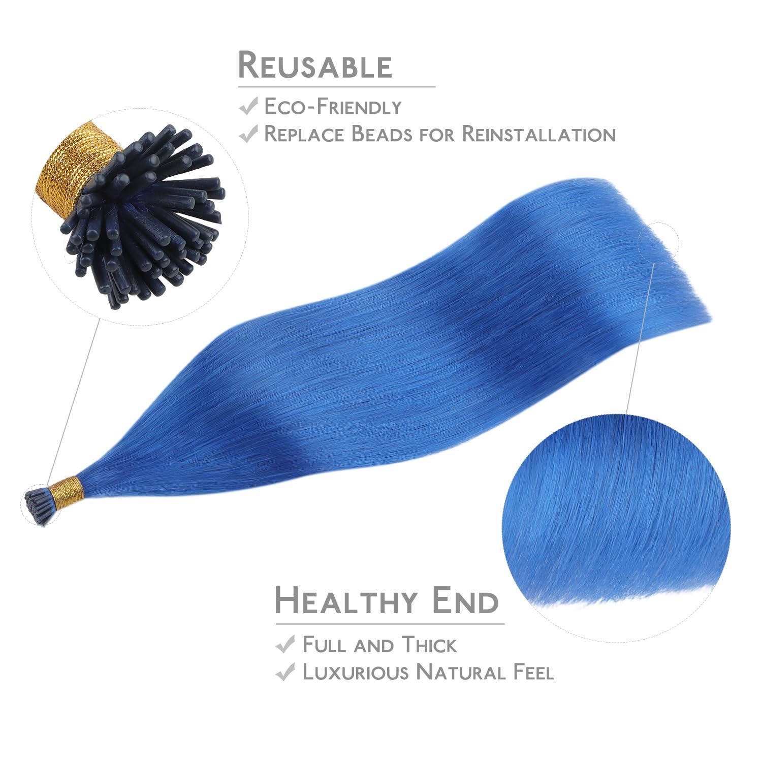 image:imageWENNALlFE Mini Flat Tip Hair Extensions Human Hair 50g 60s 16 Inch Light Blonde Highlighted Golden Blonde Remy Hair K Tip Hair Extensions Seamless Keratin Extensions De CabelloIBlue