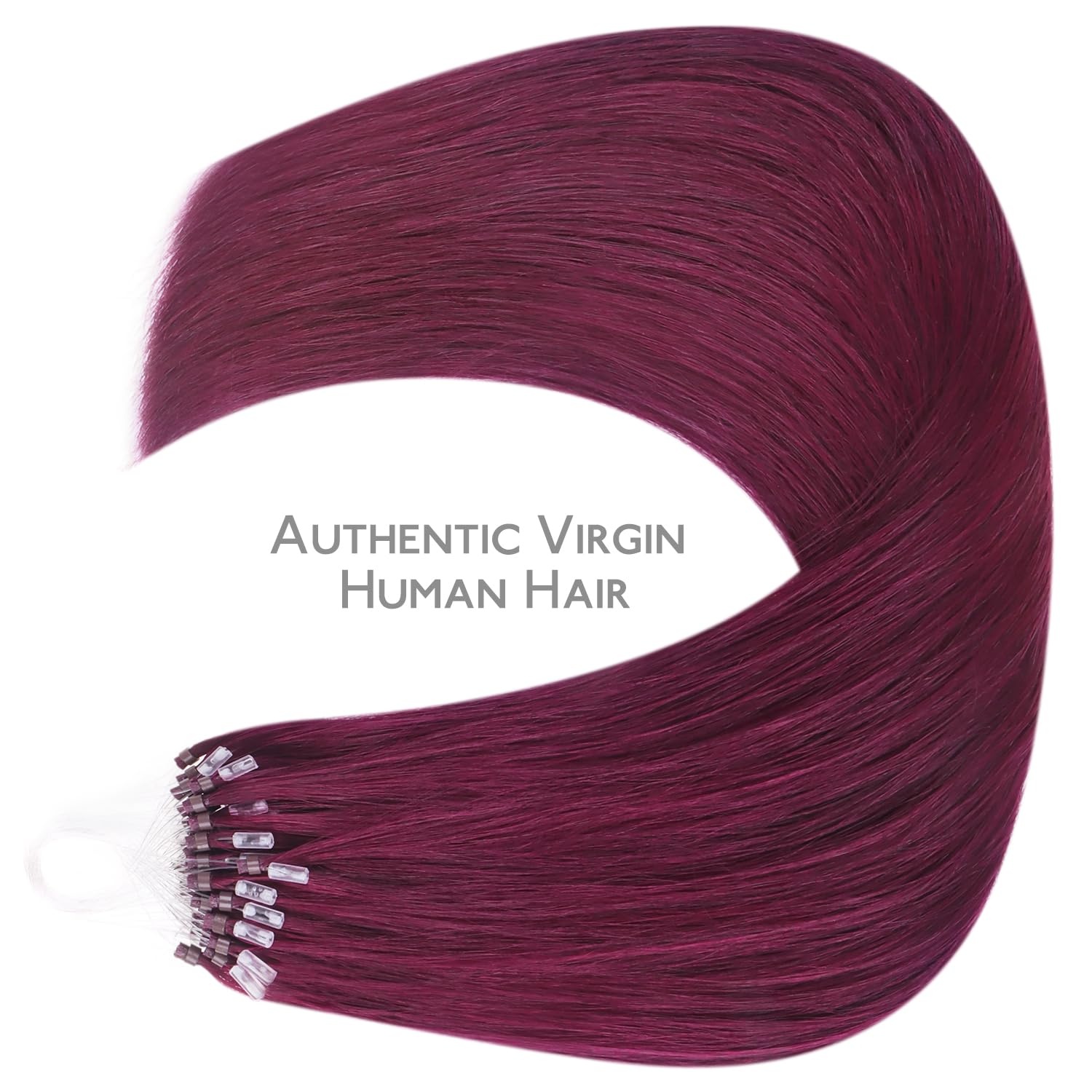 image:imageWENNALlFE Mini Flat Tip Hair Extensions Human Hair 50g 60s 16 Inch Light Blonde Highlighted Golden Blonde Remy Hair K Tip Hair Extensions Seamless Keratin Extensions De CabelloM530 Light Burgundy
