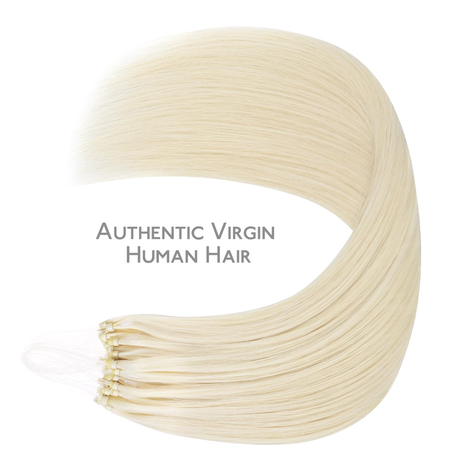 image:imageWENNALlFE Mini Flat Tip Hair Extensions Human Hair 50g 60s 16 Inch Light Blonde Highlighted Golden Blonde Remy Hair K Tip Hair Extensions Seamless Keratin Extensions De CabelloM60A Platinum Blonde