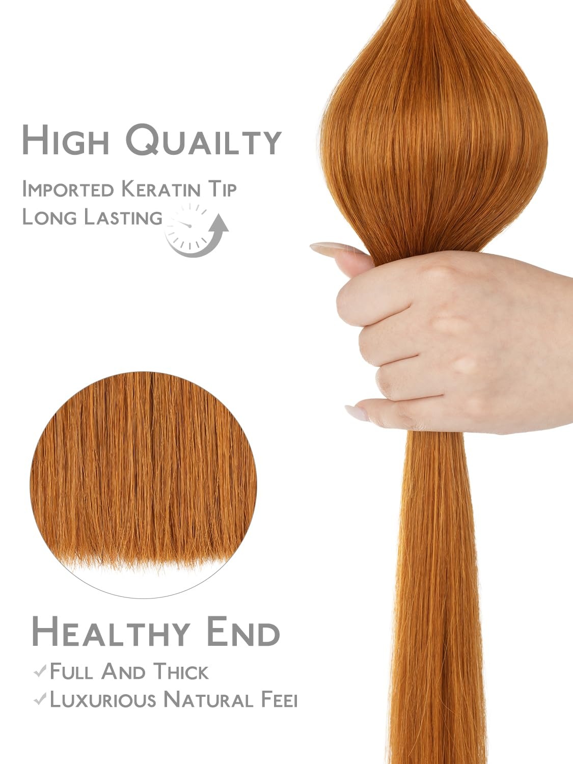 image:imageWENNALlFE Mini Flat Tip Hair Extensions Human Hair 50g 60s 16 Inch Light Blonde Highlighted Golden Blonde Remy Hair K Tip Hair Extensions Seamless Keratin Extensions De CabelloF30 Auburn Ginger