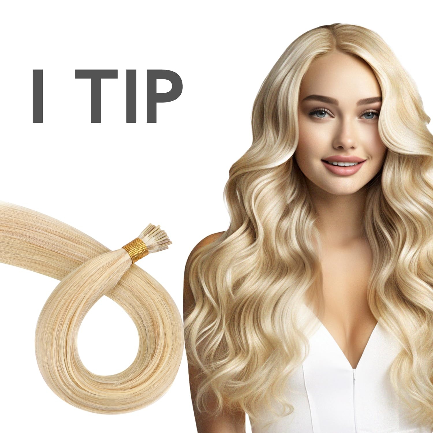 image:imageWENNALlFE Mini Flat Tip Hair Extensions Human Hair 50g 60s 16 Inch Light Blonde Highlighted Golden Blonde Remy Hair K Tip Hair Extensions Seamless Keratin Extensions De CabelloI18A613A Dirty Blonde Highlighted Bleach Blonde
