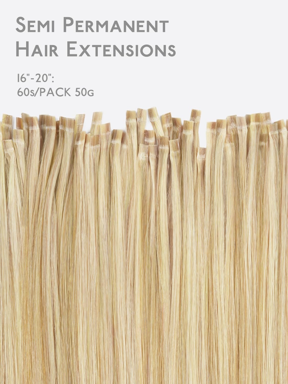 image:imageWENNALlFE Mini Flat Tip Hair Extensions Human Hair 50g 60s 16 Inch Light Blonde Highlighted Golden Blonde Remy Hair K Tip Hair Extensions Seamless Keratin Extensions De CabelloF1622 Light Blonde Highlighted Golden Blonde