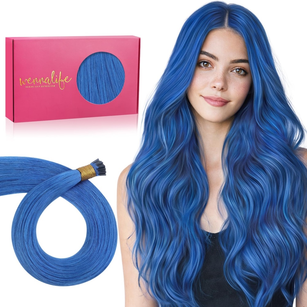 image:imageWENNALlFE Mini Flat Tip Hair Extensions Human Hair 50g 60s 16 Inch Light Blonde Highlighted Golden Blonde Remy Hair K Tip Hair Extensions Seamless Keratin Extensions De CabelloIBlue