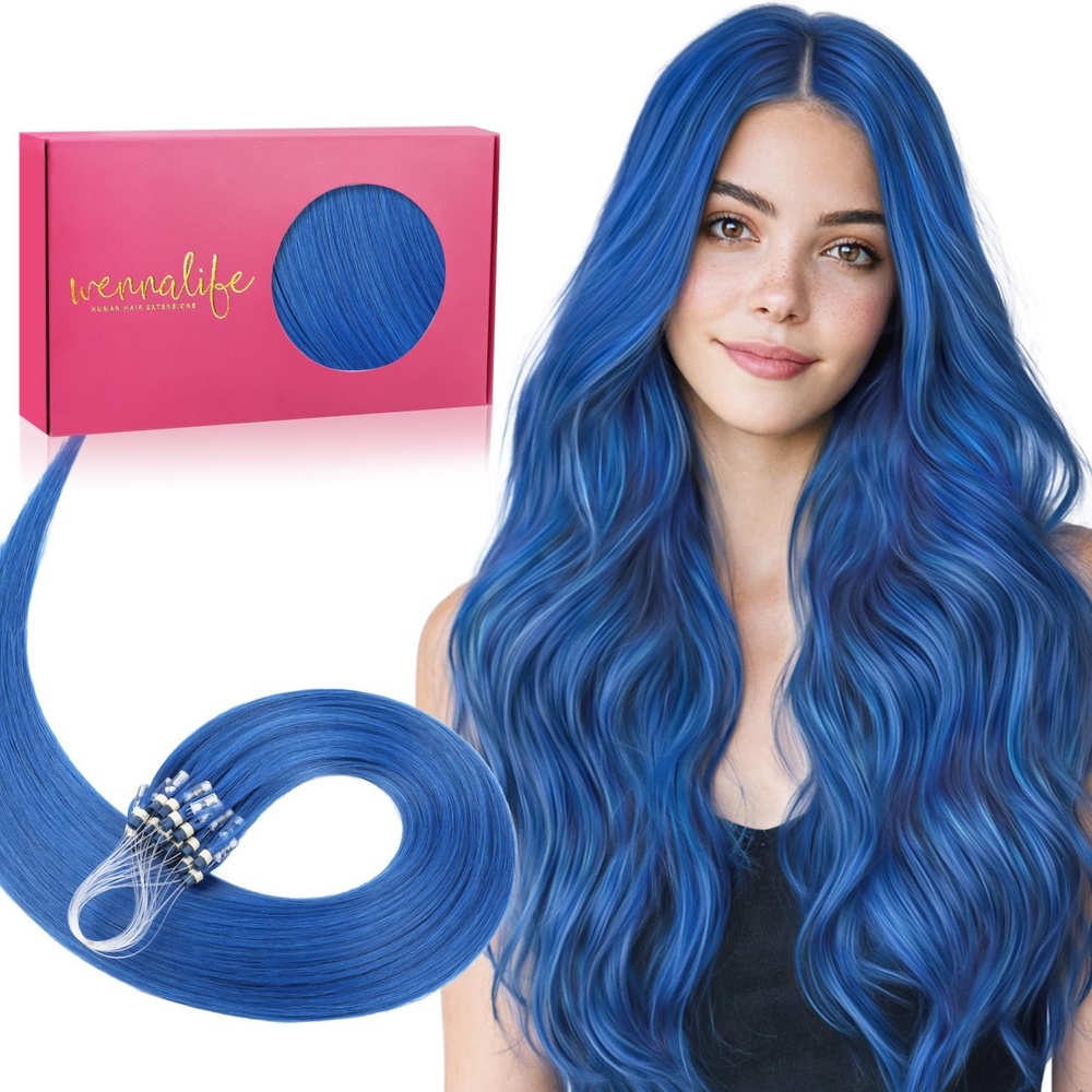 image:imageWENNALlFE Mini Flat Tip Hair Extensions Human Hair 50g 60s 16 Inch Light Blonde Highlighted Golden Blonde Remy Hair K Tip Hair Extensions Seamless Keratin Extensions De CabelloMBlue