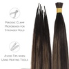 WENNALlFE Mini Flat Tip Hair Extensions Human Hair, 50g 60s 16 Inch Light Blonde Highlighted Golden Blonde Remy Hair K Tip Hair Extensions Seamless Keratin Extensions De Cabello(I-#2/6/2 Balayage Dark Brown Mixed Chestnut Brown)