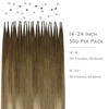 WENNALlFE Mini Flat Tip Hair Extensions Human Hair, 50g 60s 16 Inch Light Blonde Highlighted Golden Blonde Remy Hair K Tip Hair Extensions Seamless Keratin Extensions De Cabello(I-#3/8/613 Ombre Walnut Brown to Ash Brown and Bleach Blonde)