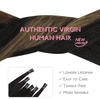WENNALlFE Mini Flat Tip Hair Extensions Human Hair, 50g 60s 16 Inch Light Blonde Highlighted Golden Blonde Remy Hair K Tip Hair Extensions Seamless Keratin Extensions De Cabello(U-#1B/6/1B Balayage Natural Black to Chestnut Brown)