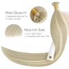 WENNALlFE Mini Flat Tip Hair Extensions Human Hair, 50g 60s 16 Inch Light Blonde Highlighted Golden Blonde Remy Hair K Tip Hair Extensions Seamless Keratin Extensions De Cabello(U-#17A/60A Ash Blonde Highlighted Platinum Blonde)