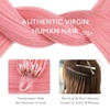 WENNALlFE Mini Flat Tip Hair Extensions Human Hair, 50g 60s 16 Inch Light Blonde Highlighted Golden Blonde Remy Hair K Tip Hair Extensions Seamless Keratin Extensions De Cabello(M-#Peach Pink)