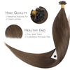 WENNALlFE Mini Flat Tip Hair Extensions Human Hair, 50g 60s 16 Inch Light Blonde Highlighted Golden Blonde Remy Hair K Tip Hair Extensions Seamless Keratin Extensions De Cabello(U-#5 Muted Light Brown Brunette)