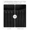 WENNALlFE Mini Flat Tip Hair Extensions Human Hair, 50g 60s 16 Inch Light Blonde Highlighted Golden Blonde Remy Hair K Tip Hair Extensions Seamless Keratin Extensions De Cabello(F-#2 Dark Brown)