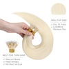 WENNALlFE Mini Flat Tip Hair Extensions Human Hair, 50g 60s 16 Inch Light Blonde Highlighted Golden Blonde Remy Hair K Tip Hair Extensions Seamless Keratin Extensions De Cabello(N-#60A Platinum Blonde)