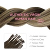 WENNALlFE Mini Flat Tip Hair Extensions Human Hair, 50g 60s 16 Inch Light Blonde Highlighted Golden Blonde Remy Hair K Tip Hair Extensions Seamless Keratin Extensions De Cabello(U-#4/27/4 Balayage Chocolate Brown to Caramel Blonde)