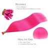 WENNALlFE Mini Flat Tip Hair Extensions Human Hair, 50g 60s 16 Inch Light Blonde Highlighted Golden Blonde Remy Hair K Tip Hair Extensions Seamless Keratin Extensions De Cabello(I-#Hot Pink)