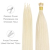 WENNALlFE Mini Flat Tip Hair Extensions Human Hair, 50g 60s 16 Inch Light Blonde Highlighted Golden Blonde Remy Hair K Tip Hair Extensions Seamless Keratin Extensions De Cabello(I-#60A Platinum Blonde)