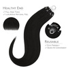 WENNALlFE Mini Flat Tip Hair Extensions Human Hair, 50g 60s 16 Inch Light Blonde Highlighted Golden Blonde Remy Hair K Tip Hair Extensions Seamless Keratin Extensions De Cabello(M-#1 Jet Black)