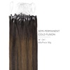 WENNALlFE Mini Flat Tip Hair Extensions Human Hair, 50g 60s 16 Inch Light Blonde Highlighted Golden Blonde Remy Hair K Tip Hair Extensions Seamless Keratin Extensions De Cabello(T-#2/6/2 Balayage Dark Brown Mixed Chestnut Brown)