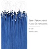 WENNALlFE Mini Flat Tip Hair Extensions Human Hair, 50g 60s 16 Inch Light Blonde Highlighted Golden Blonde Remy Hair K Tip Hair Extensions Seamless Keratin Extensions De Cabello(M-#Blue)