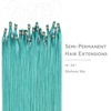 WENNALlFE Mini Flat Tip Hair Extensions Human Hair, 50g 60s 16 Inch Light Blonde Highlighted Golden Blonde Remy Hair K Tip Hair Extensions Seamless Keratin Extensions De Cabello(M-#Teal Green)