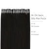 WENNALlFE Mini Flat Tip Hair Extensions Human Hair, 50g 60s 16 Inch Light Blonde Highlighted Golden Blonde Remy Hair K Tip Hair Extensions Seamless Keratin Extensions De Cabello(N-#1B Natural Black)