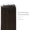 WENNALlFE Mini Flat Tip Hair Extensions Human Hair, 50g 60s 16 Inch Light Blonde Highlighted Golden Blonde Remy Hair K Tip Hair Extensions Seamless Keratin Extensions De Cabello(M-#2A Light Dark Brown)