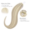 WENNALlFE Mini Flat Tip Hair Extensions Human Hair, 50g 60s 16 Inch Light Blonde Highlighted Golden Blonde Remy Hair K Tip Hair Extensions Seamless Keratin Extensions De Cabello(M-#17A/60A Ash Blonde Highlighted Platinum Blonde)