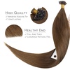 WENNALlFE Mini Flat Tip Hair Extensions Human Hair, 50g 60s 16 Inch Light Blonde Highlighted Golden Blonde Remy Hair K Tip Hair Extensions Seamless Keratin Extensions De Cabello(U-#5R Light Auburn Brown)