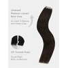 WENNALlFE Mini Flat Tip Hair Extensions Human Hair, 50g 60s 16 Inch Light Blonde Highlighted Golden Blonde Remy Hair K Tip Hair Extensions Seamless Keratin Extensions De Cabello(T-#2 Dark Brown)