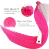 WENNALlFE Mini Flat Tip Hair Extensions Human Hair, 50g 60s 16 Inch Light Blonde Highlighted Golden Blonde Remy Hair K Tip Hair Extensions Seamless Keratin Extensions De Cabello(U-#Hot Pink)
