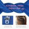 WENNALlFE Mini Flat Tip Hair Extensions Human Hair, 50g 60s 16 Inch Light Blonde Highlighted Golden Blonde Remy Hair K Tip Hair Extensions Seamless Keratin Extensions De Cabello(M-#Blue)