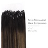 WENNALlFE Mini Flat Tip Hair Extensions Human Hair, 50g 60s 16 Inch Light Blonde Highlighted Golden Blonde Remy Hair K Tip Hair Extensions Seamless Keratin Extensions De Cabello(M-#2/6/2 Balayage Dark Brown Mixed Chestnut Brown)