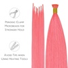 WENNALlFE Mini Flat Tip Hair Extensions Human Hair, 50g 60s 16 Inch Light Blonde Highlighted Golden Blonde Remy Hair K Tip Hair Extensions Seamless Keratin Extensions De Cabello(I-#Light Pink)